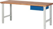 Werkbank Serie BK 650 B2000xT700xH790-1140mm Buche grau/blau 1 Schubl.TECWERK