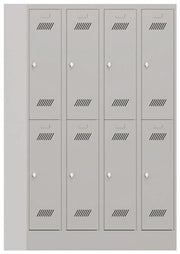 Wardrobe cabinet H1850xW1200xD500mm light grey/light grey 8 compartments PAVOY