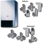 Wolf Paket Heizwerttherme CGU-2-10 Erdgas E, BM, Anschluss-Set Aufputz