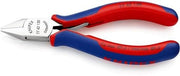 Elektronikseitenschneider L.130mm Form 4 Facette nein 2K-Hülle spiegelpol.KNIPEX