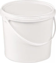 Bucket 3L PP white bail handle and snap-on lid D.200mm H.156mm