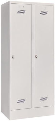 Garderobenschank m.Drehriegel H1850xB800xT500mm lichtgrau/lichtgrau 2 Abt.PAVOY