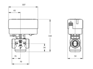 COMFORT 2-Wege-Zonenventil DN 20 (3/4) ohne Motor IG Kvs-Wert 10,0cbm/h NC