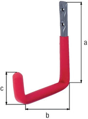 Wandhaken U-Form Rotgummi A.83mm STA roh verz.H.120mm D.12mm GAH