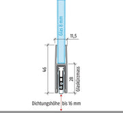 Türdichtung KG-F8 schmal 1-s.L.959mm Alu.silberf.GLT PLANET