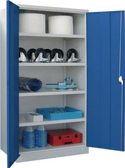 Schwerlastschrank Basic H1950xB1040xT630mm lichtgrau/enzianblau 4Fbd.Trgf.120kg