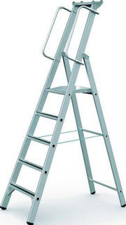 Stufenstehleiter 8 Stufen Aluminium Gesamthöhe 3320 mm ohne Rollen ZARGES