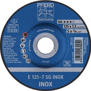 Schruppscheibe SG INOX D125xS4,1mm gekr.INOX Bohr.22,23mm PFERD