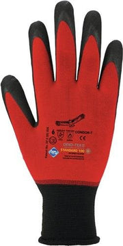 Handschuhe Condor Gr.8 rot/schwarz EN 388 EN 407 PSA II ASATEX