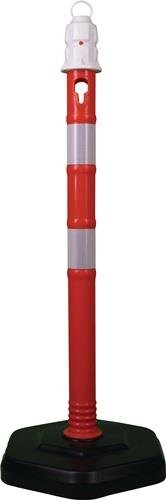 Sperrpfosten PPC rot/weiß D.63mm z.Aufstellen m.Öse