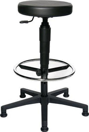 Drehhocker mit Gleiter Kunstlederpolster schwarz Sitz-H.580-840mm TOPSTAR