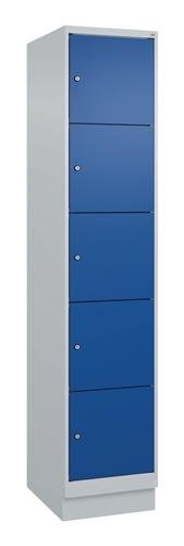 Compartment locker Evolo PLUS 400mm base light grey/gentian blue compartments 1 x 5 C+P