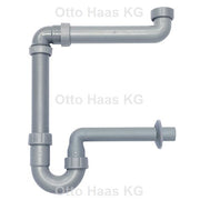 COMFORT PP Möbel-Raumsparsiphon 1 1/2 & 1 1/4 DN32 100% Recycling grau
