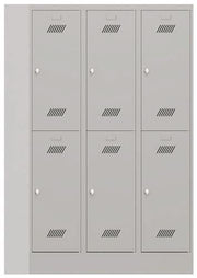 Wardrobe H1850xW1200xD500mm light grey/light grey 6 compartments PAVOY