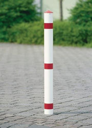 Sperrpfosten Alu.rot-weiß D.75mm Zum Aufdübeln m.Spitzkappe URBANUS