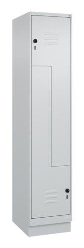 Garderobenschrank Classic PLUS Sockel 400mm lichtgrau/lichtgrau 2 Abt. C+P