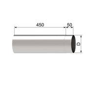 POLL Abgasrohr 500mm, d: 130mm Edelstahl hochglänzend, # 511050
