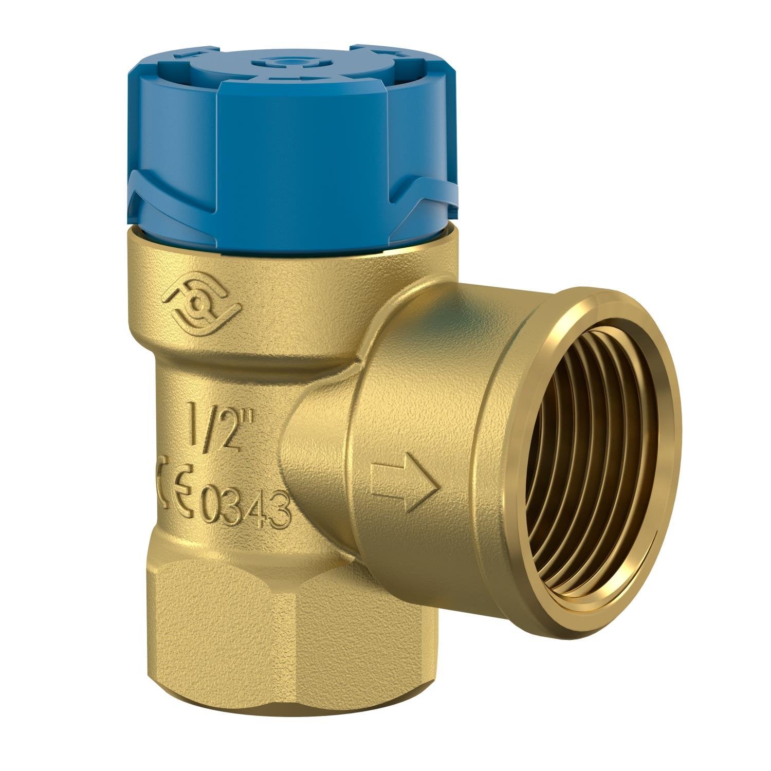 COMFORT Membran-Sicherheitsventil A22 Eckform DN 15 (1/2) 10 bar aus Messing