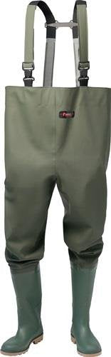 Waders Size 44 olive green PVC on polyester support fabric