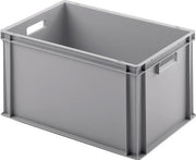 Transportstapelbehälter L600xB400xH320mm o.Deckel hellgrau PP Durchgriffe UNISTA