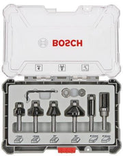 Kantenfräser-Set 6tlg. Arbeits-L.10mm D.19mm L.51mm R.3mm 6mm Schaft BOSCH