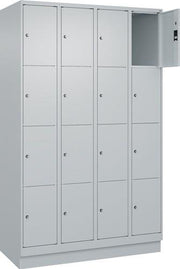 Fächerschrank Classic PLUS H1950xB1200xT500mm m.Sockel Anz.Fächer 4x4 lichtgrau