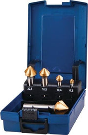 Kegelsenkersatz DIN 335C 90Grad 6,3-25mm HSS TiN 5-tlg.Ku.-Kass.TECWERK