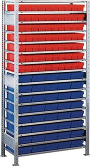 Steckregal H2000xB1000xT500mm Anbauregal 16 Stahlböden 75xL 500mm blau