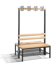 C+P Garderobenbank 2-seitig H1650B1000T750mm Schwarzgr Rost