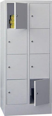 Schließfachschrank H1518xB600xT500mm Anz.Fächer 8 RAL 7035 RAL 7035 PAVOY