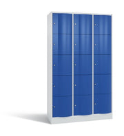 Schließfachschrank Resisto 15 Fächer H1950B1148T540mm Lichtgrau/Enzianbl C+P