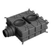 Wolf Luftverteiler DN125-180 8 Stutzen DN75 mit 4 Verschlusskappen