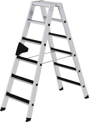Stufenstehleiter 2x6 Stufen Alu.Gesamt-H.1380mm m.clip-step Auflage MUNK
