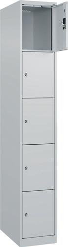 Fächerschrank H1850xB300xT500mm Bodengleiter Fächer1x5 lichtgrau/lichtgrau C+P