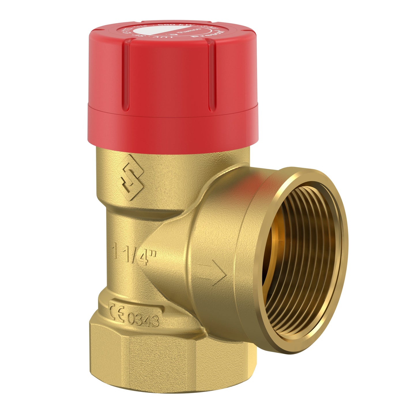COMFORT Membran-Sicherheitsventil A22 Eckform DN 32 (11/4) 3 bar aus Messing