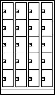 Fächerschrank Stahlbl.lichtgrau/lichtgrau H1950xB620xT500mm 2x5 Abt.
