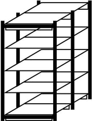 Steckregal H2000xB1025xT2x500mm Grundregal 10Bd. Trgf.200kg enzianblau/verz.HOFE