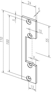 Flachschließbl.106 STA verz.ktg.B.24xL.110mm DIN L/R ASSA ABLOY