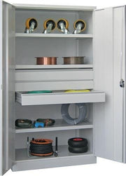 Schwerlastschrank Basic H1950xB1040xT630mm lichtgrau 3 Fbd.Schub.3x125mm PAVOY