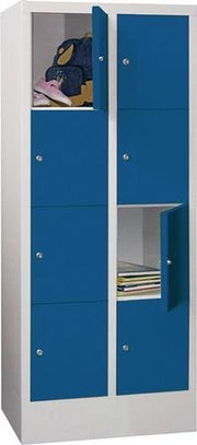 Schließfachschrank H1518xB600xT500mm Anz.Fächer 8 RAL 7035 RAL 5010 PAVOY