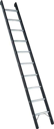 Anlegeleiter 10Sprossen Alu.schwarz elox.Leiterlänge 2940mm Arbeits-H.ca.3700mm