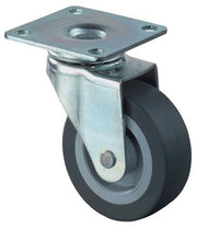 Swivel castor D.25mm Load cap.15kg with plate, grey rubber