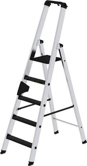 Stufenstehleiter 5 Stufen Alu.Gesamt-H.1810mm m.clip-step R13-Auflage MUNK