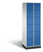 Schließfachschrank Intro 12 Fächer H1950B620T490 mm Lichtgrau/Enzianblau C+P