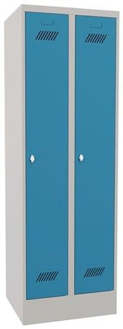 Garderobenschank m.Drehriegel H1850xB600xT500mm lichtgrau/lichtblau 2 Abt.PAVOY
