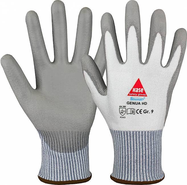 Schnittschutzhandschuhe Genua HD Gr.6 grau/weiß EN 388 HASE