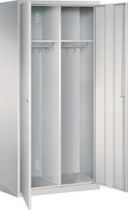 Kleiderschrank H1800xB800xT500mm Stahlbl.lichtgrau/lichtgrau Anz.Abt.2 m.Sockel