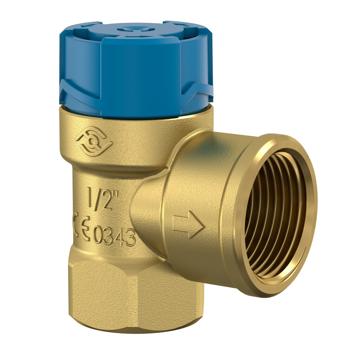 COMFORT Membran-Sicherheitsventil A22 Eckform DN 15 (1/2) 8 bar aus Messing