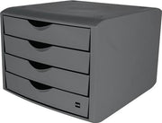 Schubladenbox mit Auszugssperre 4 Schubladen lichtgrau H215xB265xT332mm HELIT