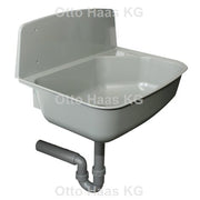 COMFORT Kunststoff-Univ.-Ausgußbecken 526x367x342mm m. Siphon 100% Recycl grau